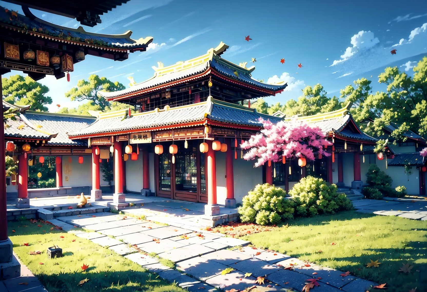 11641-863976991-Conceptual art, hand-drawn drawings, East Asian architecture, scenography, no_humans, scenery, tree, sky, architecture, outdoors.png